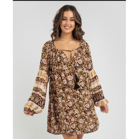 BILLABONG GYPSET LONG SLEEVE DRESS, SZ LARGE - Picture 5 of 15